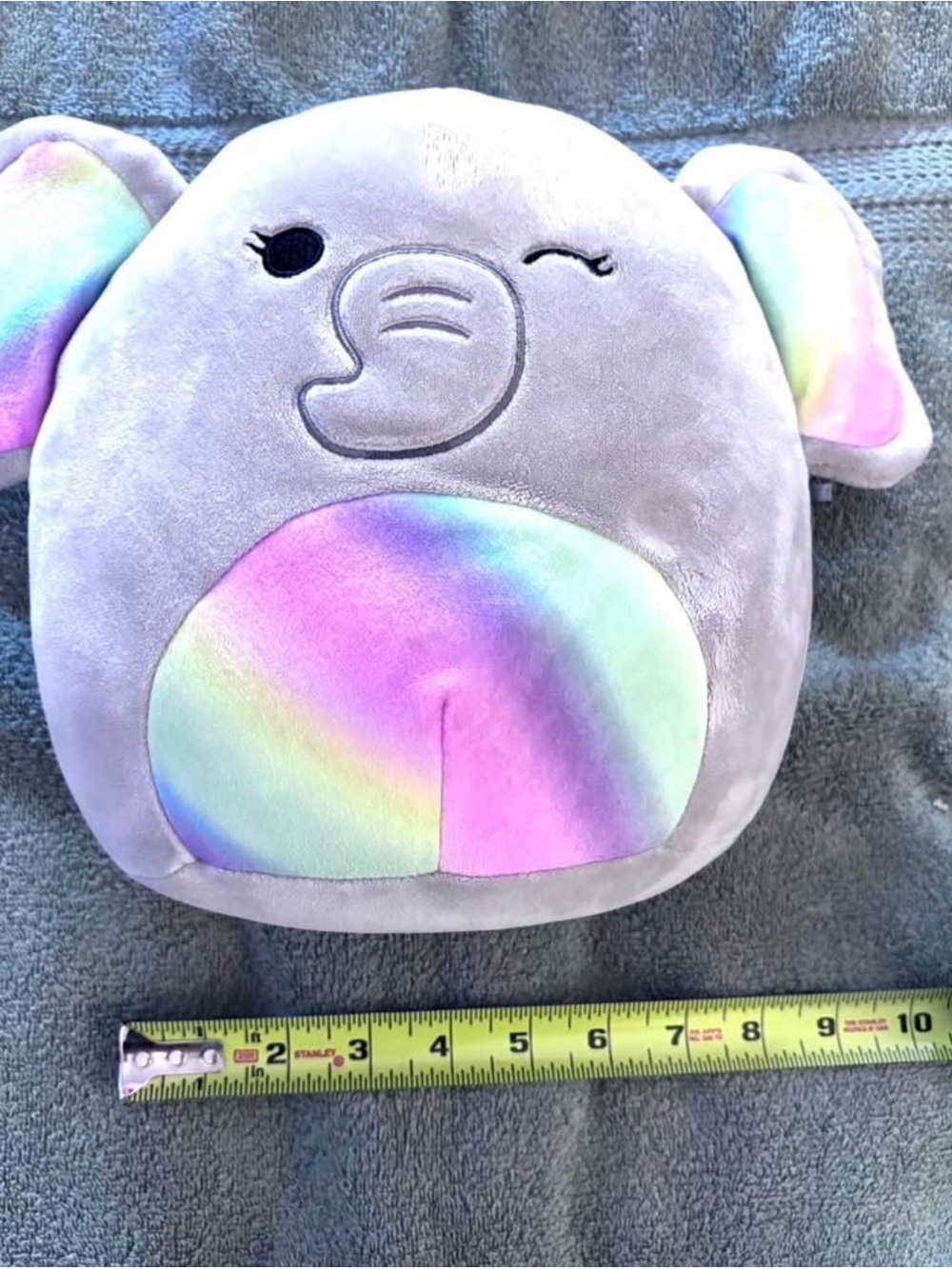 Squishmallows Grey Elephant Backpack with Rainbow Pastel Accents